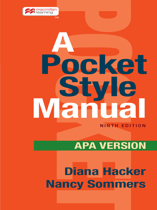Title details for A Pocket Style Manual, APA Version by Diana Hacker - Wait list